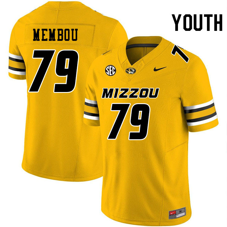 Youth #79 Armand Membou Missouri Tigers College Football Jerseys Stitched-Gold